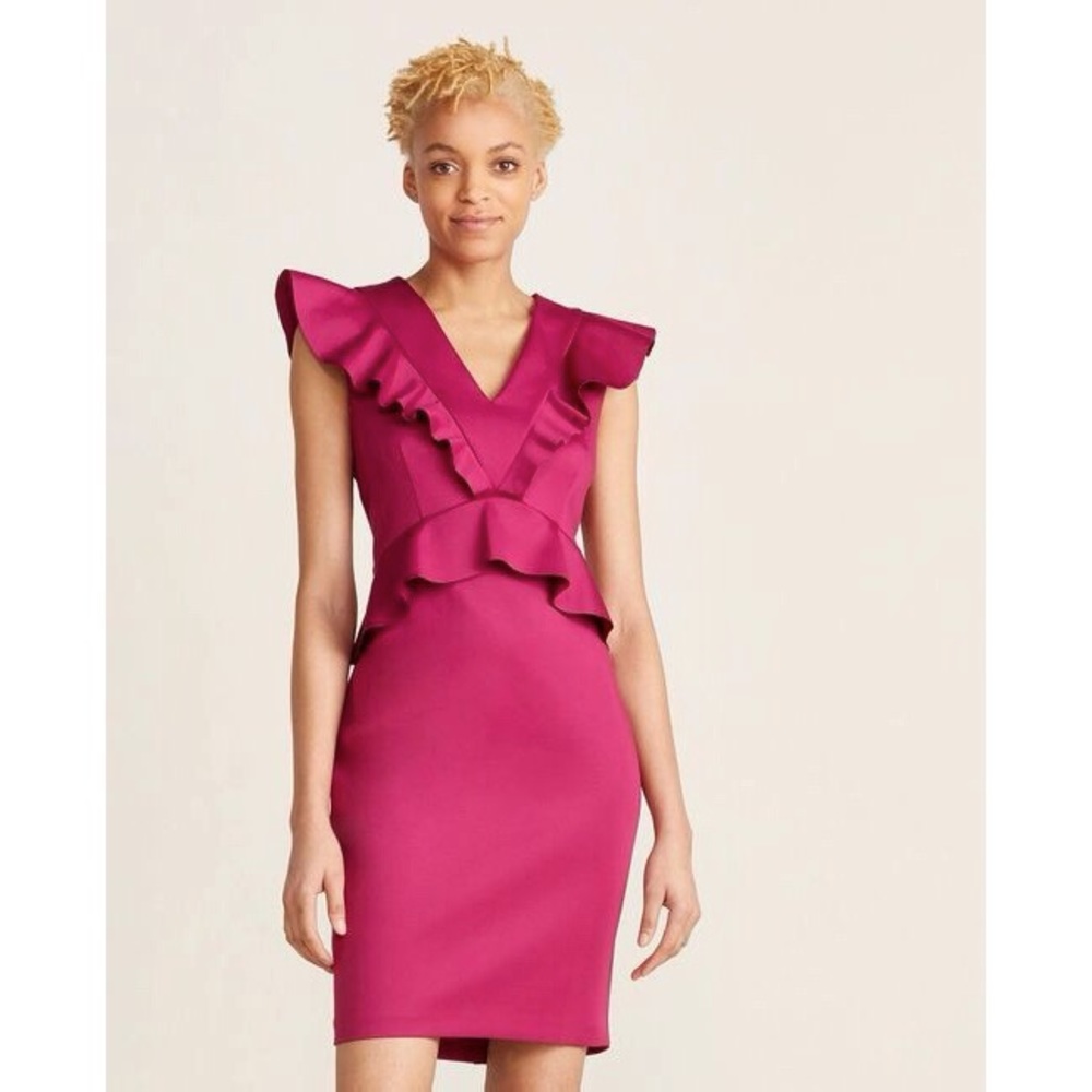 CLEARANCE Ted baker Alair rufffle v neck scuba dress FINAL PRICE - Picture 9 of 13
